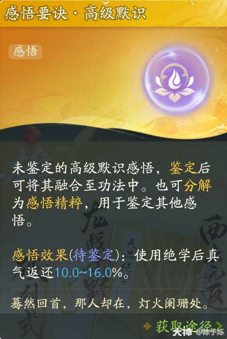 射雕功法感悟怎么玩