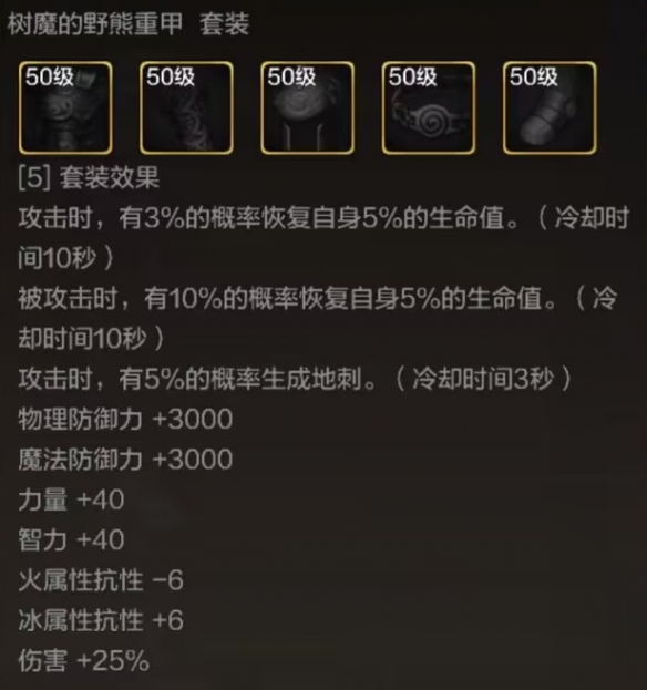 dnf手游树魔的野熊头盔属性效果一览