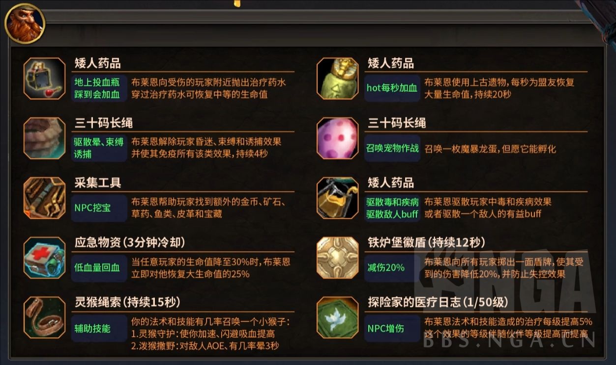 魔兽世界地下堡铜须技能介绍