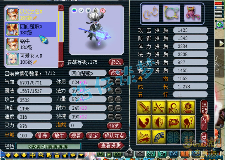 梦幻西游服战咒师普陀展示图175级