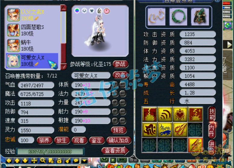 梦幻西游服战咒师普陀展示图175级