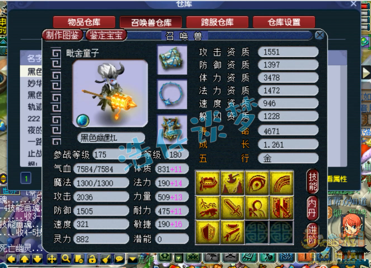 梦幻西游服战咒师普陀展示图175级