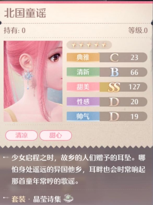 无限暖暖晶莹诗集套装属性一览