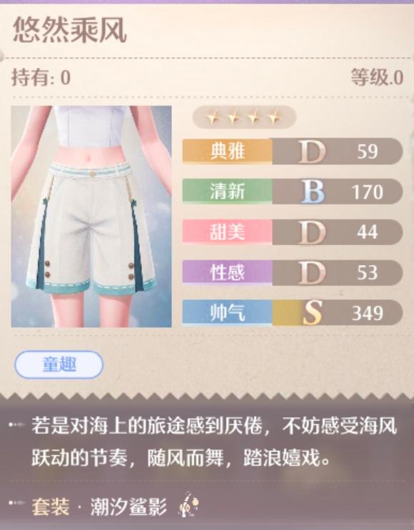 无限暖暖潮汐鲨影套装属性一览