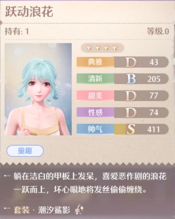 无限暖暖潮汐鲨影套装属性一览