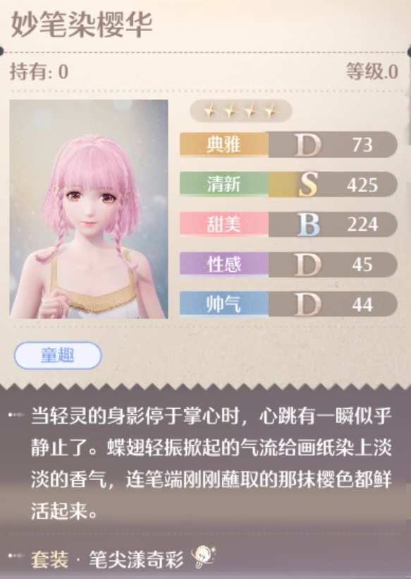 无限暖暖笔尖漾奇彩套装属性一览