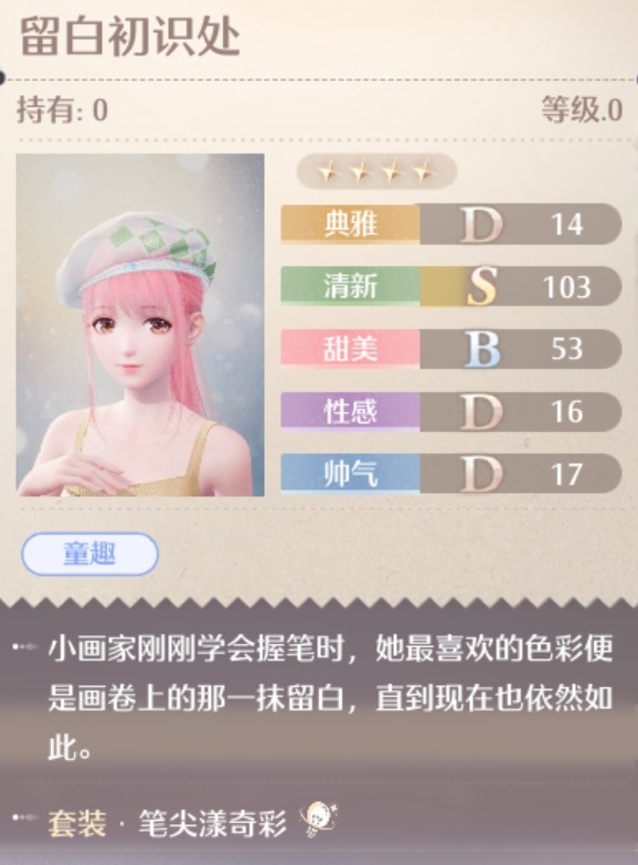 无限暖暖笔尖漾奇彩套装属性一览