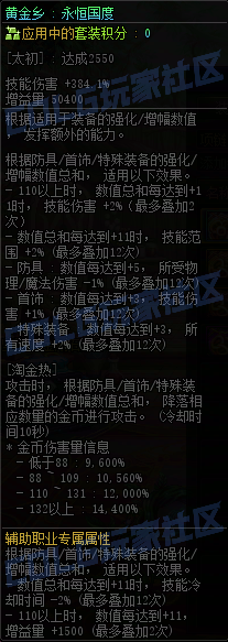 DNF重泉版本理想之黄金乡套套装属性一览