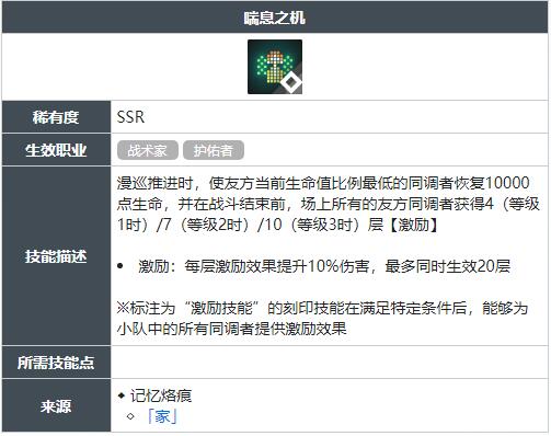 白荆回廊喘息之机技能怎么获得