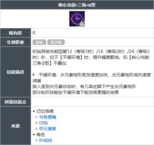 白荆回廊核心充能三角α型技能怎么获得