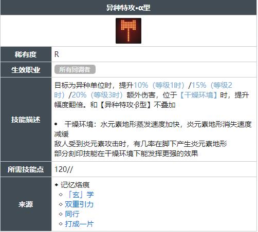 白荆回廊异种特攻α型技能怎么获得