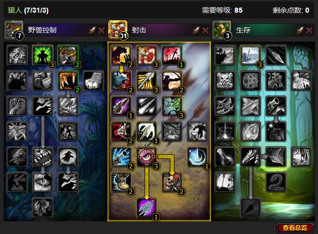 魔兽世界CTM怀旧服射击猎天赋加点