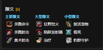 魔兽世界CTM怀旧服兽王猎雕文选择