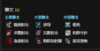 魔兽世界CTM怀旧服射击猎雕文选择