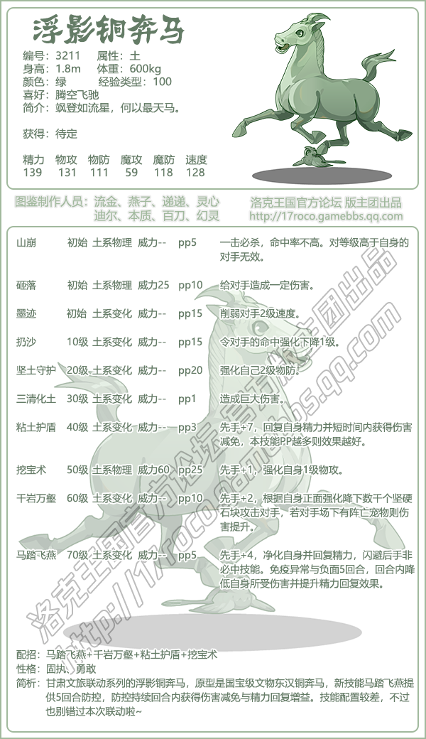 洛克王国浮影铜奔马技能搭配_浮影铜奔马技能怎么搭配