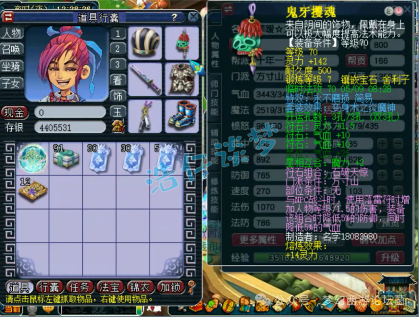 梦幻西游69级魔方寸装备展示图
