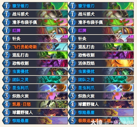 炉石传说头号男粉快攻瞎卡组代码一览