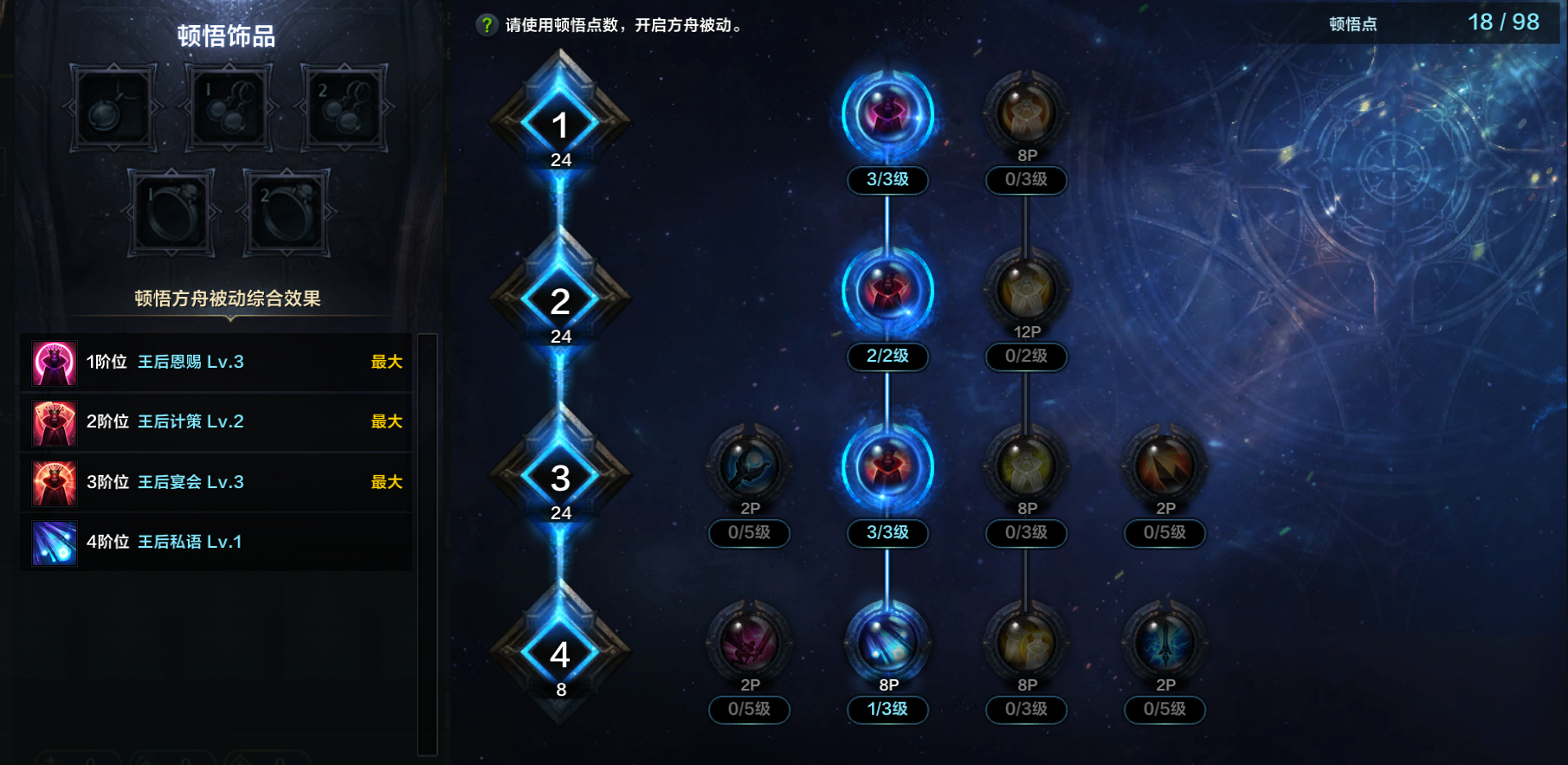 命运方舟卡牌大师王后恩赐职业特性加点攻略