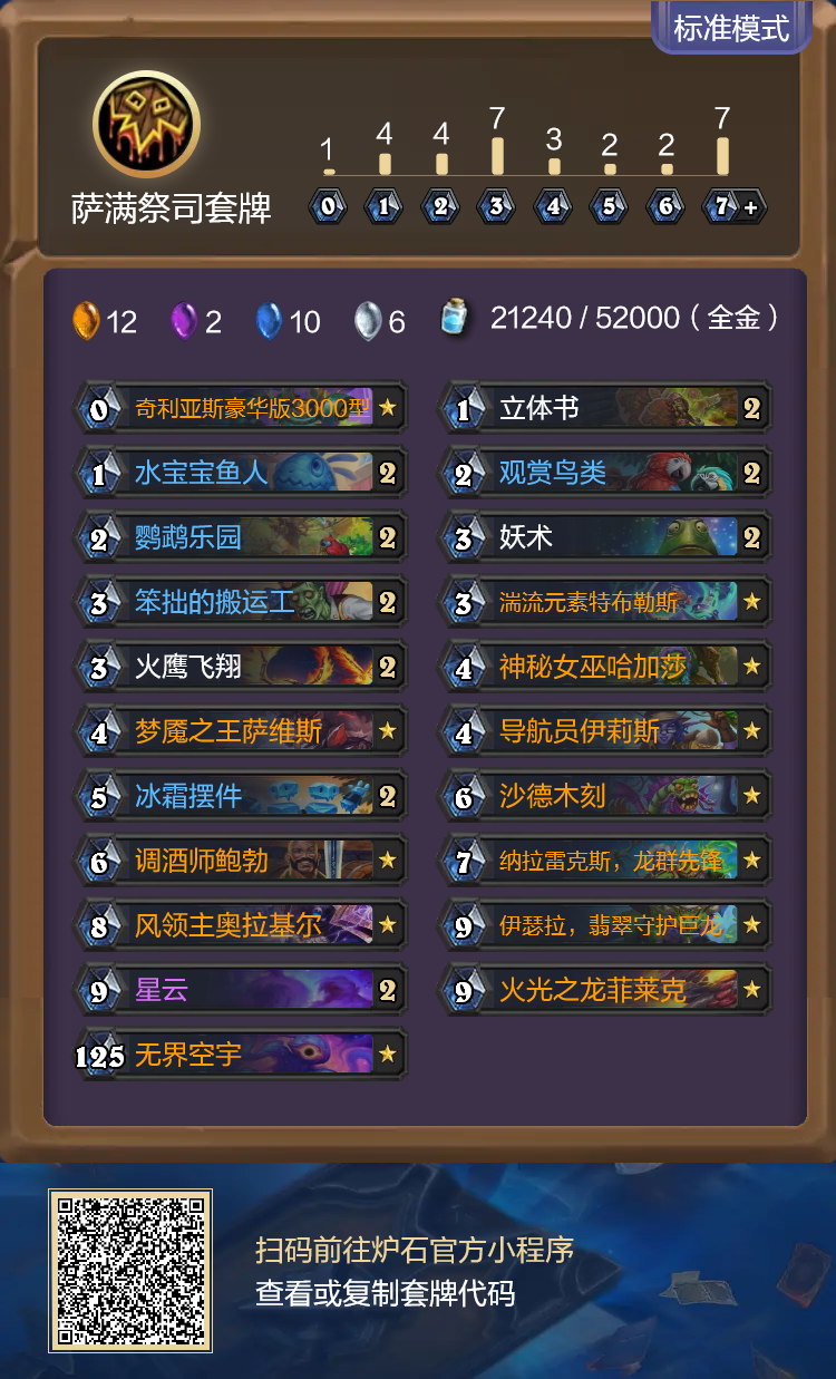 炉石传说重生之日星云萨卡组代码分享
