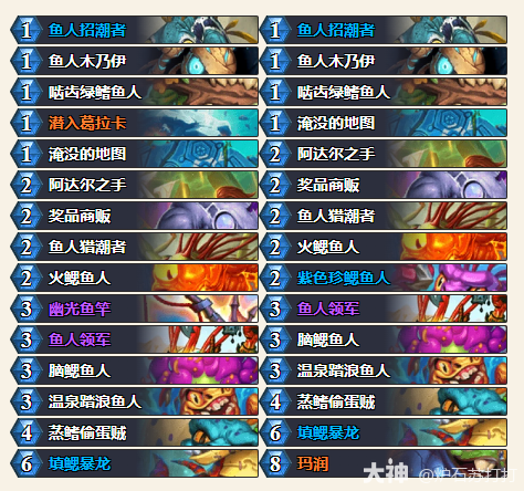 炉石传说穿越时间流任务鱼人骑卡组代码分享