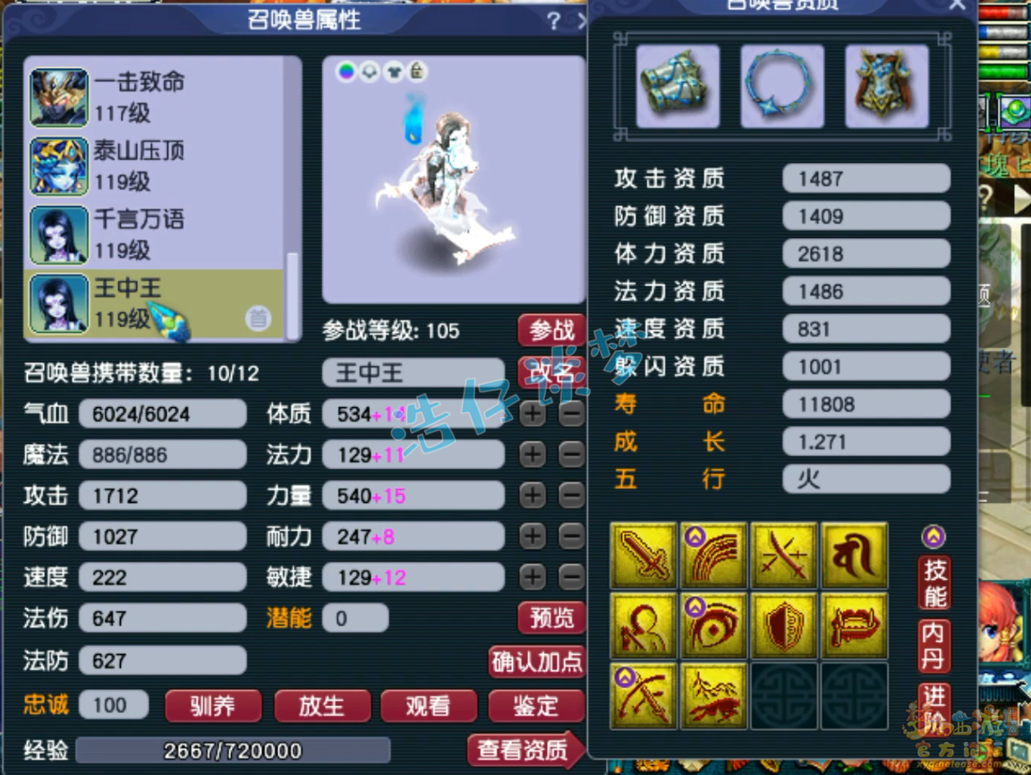 梦幻西游109级PK化生寺装备展示图