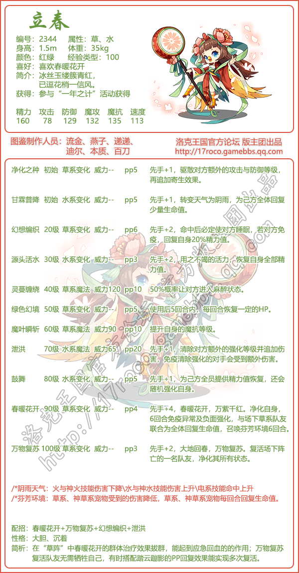 洛克王国节令宠物图鉴大全