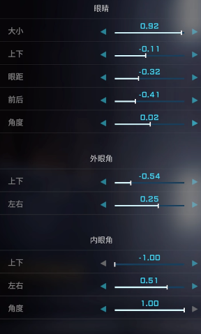 解限机蓝色眼睛捏脸数据一览