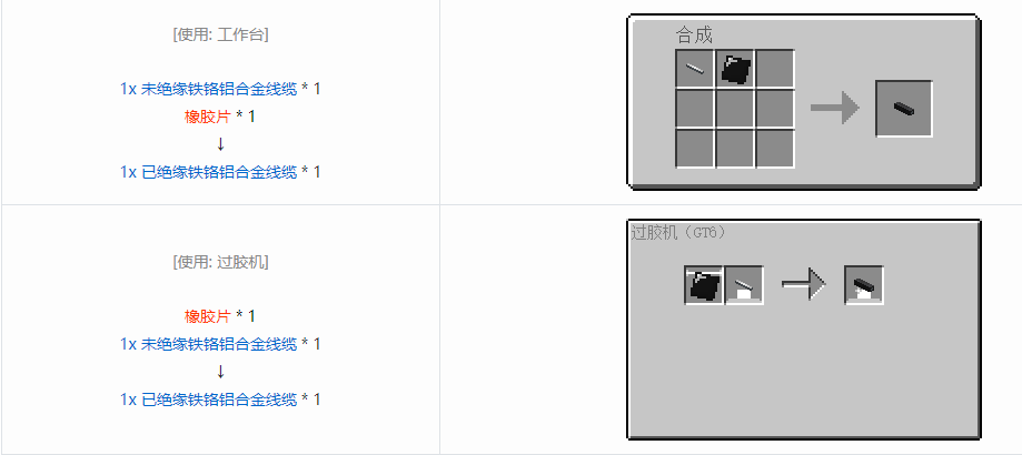 我的世界格雷科技6管道线缆轴合成表大全