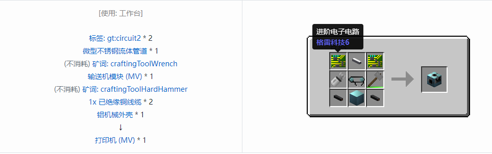 我的世界格雷科技6功能机器合成表大全
