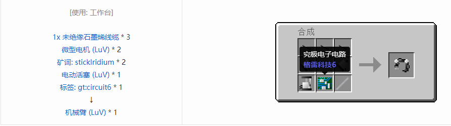 我的世界格雷科技6覆盖板合成表大全
