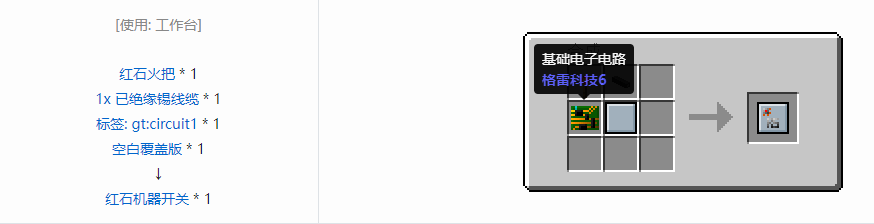 我的世界格雷科技6覆盖板合成表大全