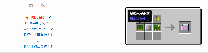 我的世界格雷科技6覆盖板合成表大全
