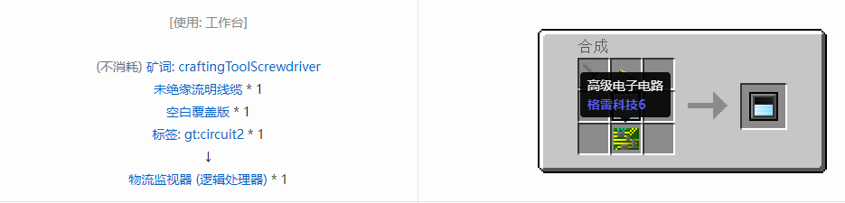 我的世界格雷科技6覆盖板合成表大全