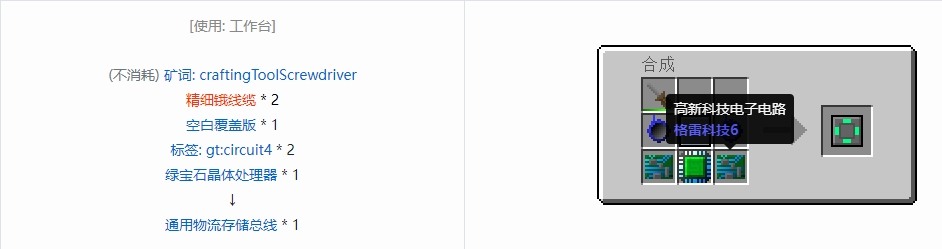 我的世界格雷科技6覆盖板合成表大全