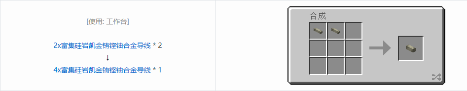 我的世界格雷科技现代版导线与线缆合成表大全