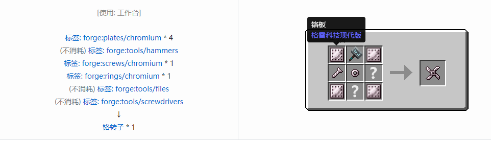 我的世界格雷科技现代版转子合成表大全
