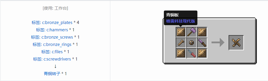 我的世界格雷科技现代版转子合成表大全