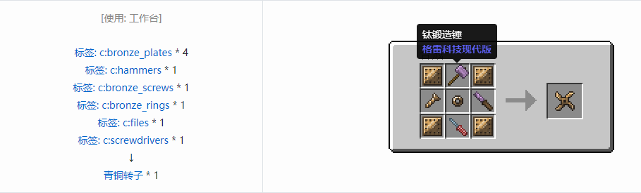 我的世界格雷科技现代版转子合成表大全