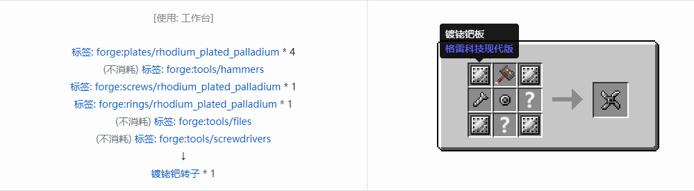 我的世界格雷科技现代版转子合成表大全