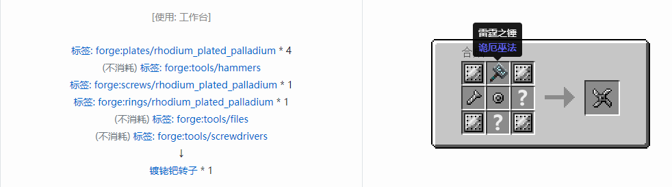 我的世界格雷科技现代版转子合成表大全