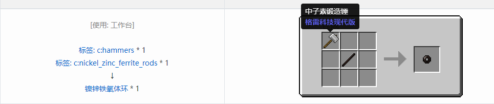 我的世界格雷科技现代版环合成表大全