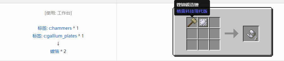 我的世界格雷科技现代版箔合成表大全