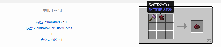 我的世界格雷科技现代版含杂粉合成表大全