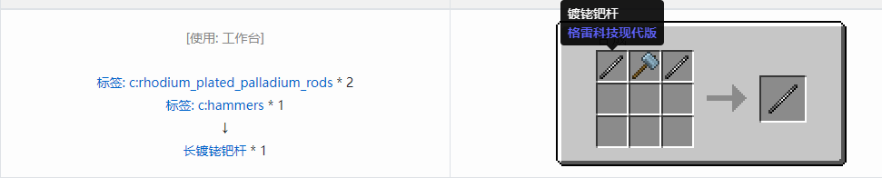 我的世界格雷科技现代版长杆合成表大全