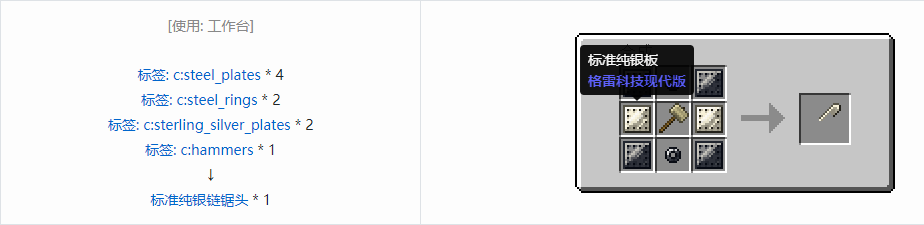 我的世界格雷科技现代版链锯头合成表大全