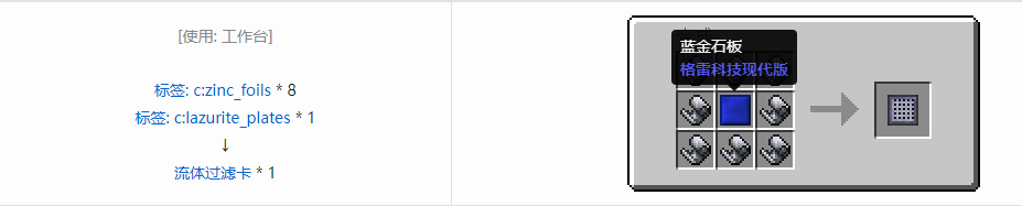 我的世界格雷科技现代版覆盖板合成表大全