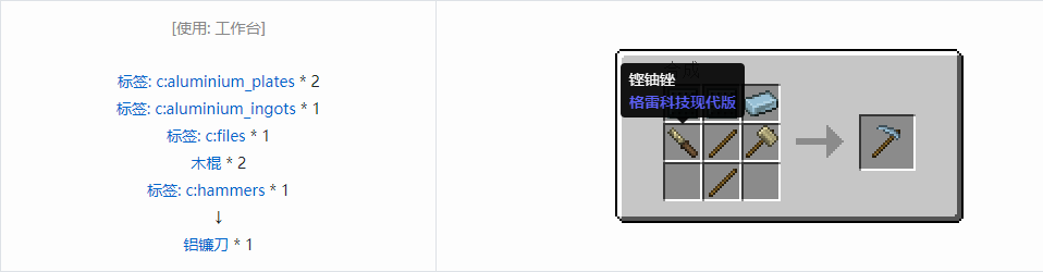 我的世界格雷科技现代版镰刀合成表大全