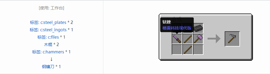 我的世界格雷科技现代版镰刀合成表大全