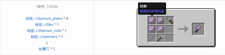 我的世界格雷科技现代版屠刀合成表大全