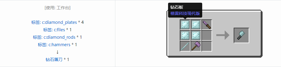 我的世界格雷科技现代版屠刀合成表大全
